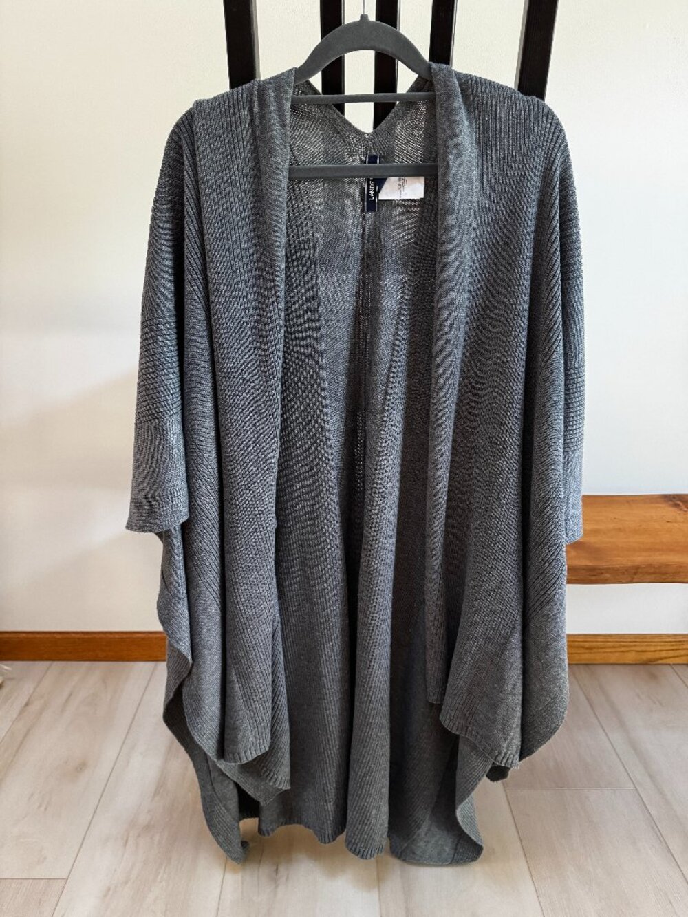 Lands' End Women's Grey Scarf-Wrap